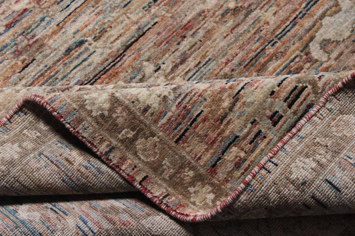 Gray-Brown Afghan Rug with Light Flowers, 340 × 253 cm, view 4.
