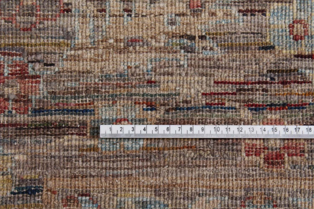 Dark Afghan Rug with Small Red Rosettes, 298 × 249 cm, view 8.