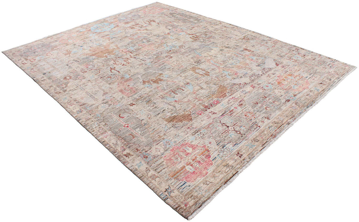 Pink & Blue Art Deco Floral Rug, 350 × 271 cm, view 3.