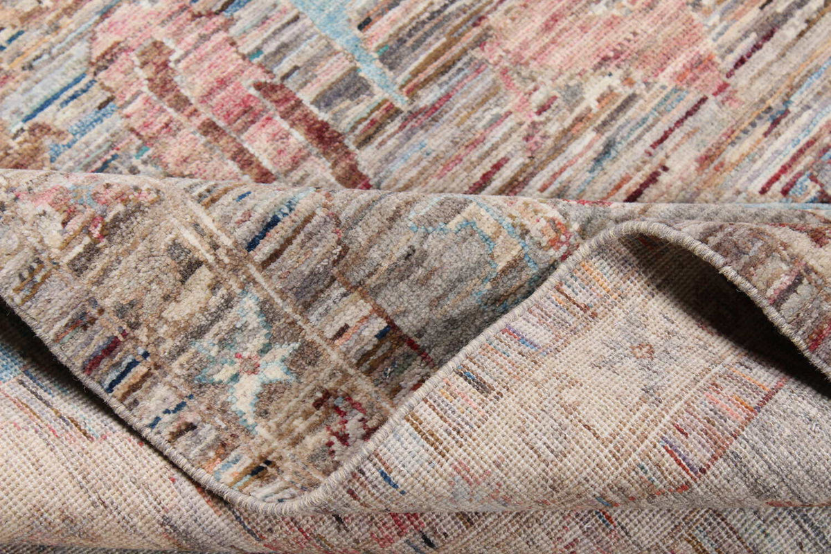 Pink & Blue Art Deco Floral Rug, 350 × 271 cm, view 9.
