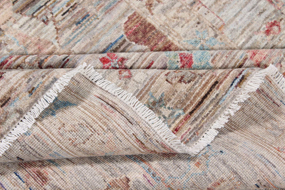 Pink & Blue Art Deco Floral Rug, 350 × 271 cm, view 5.
