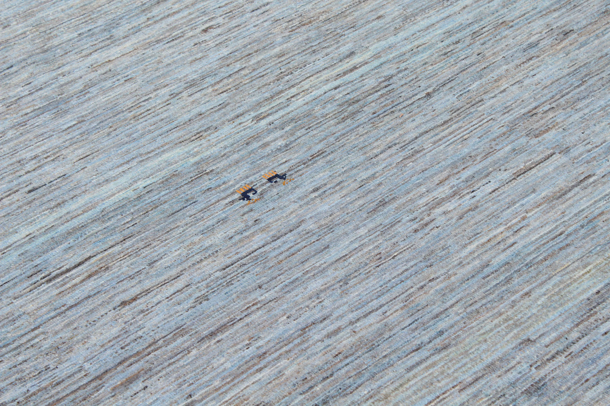 Blue Afghan Wool Rug with Fine Mottling, 298 × 245 cm, view 4.