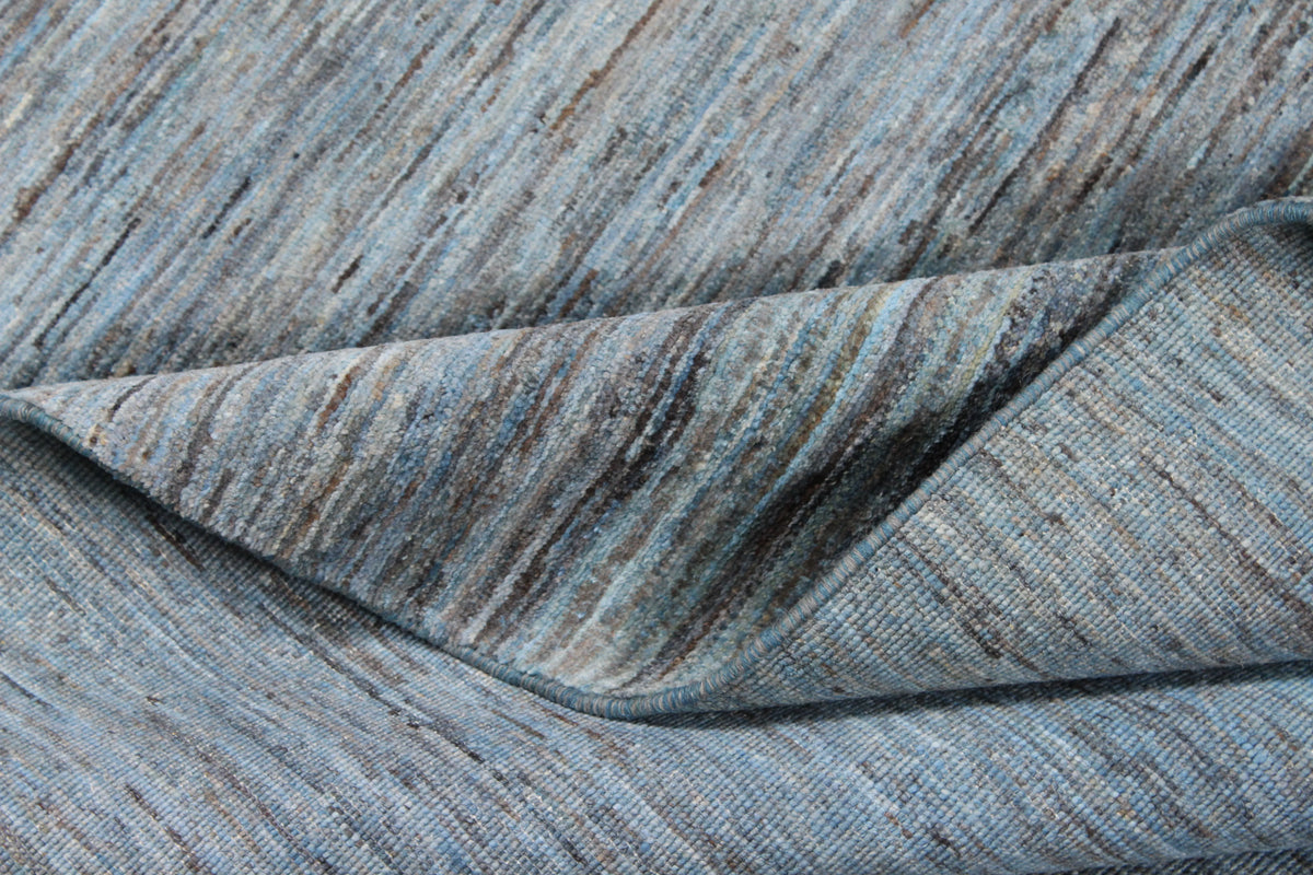 Blue Afghan Wool Rug with Fine Mottling, 298 × 245 cm, view 7.