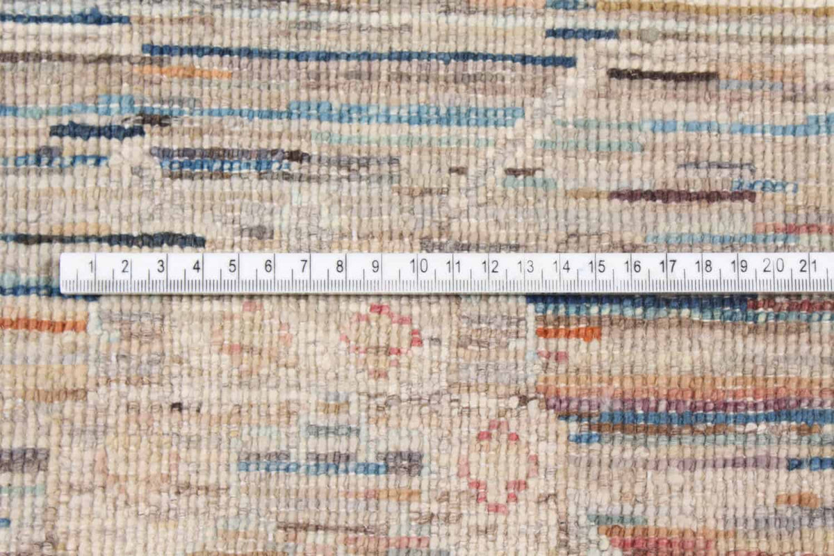 Afghan Rug with Blue Flowers & Gold Motifs, 346 × 258 cm, view 5.