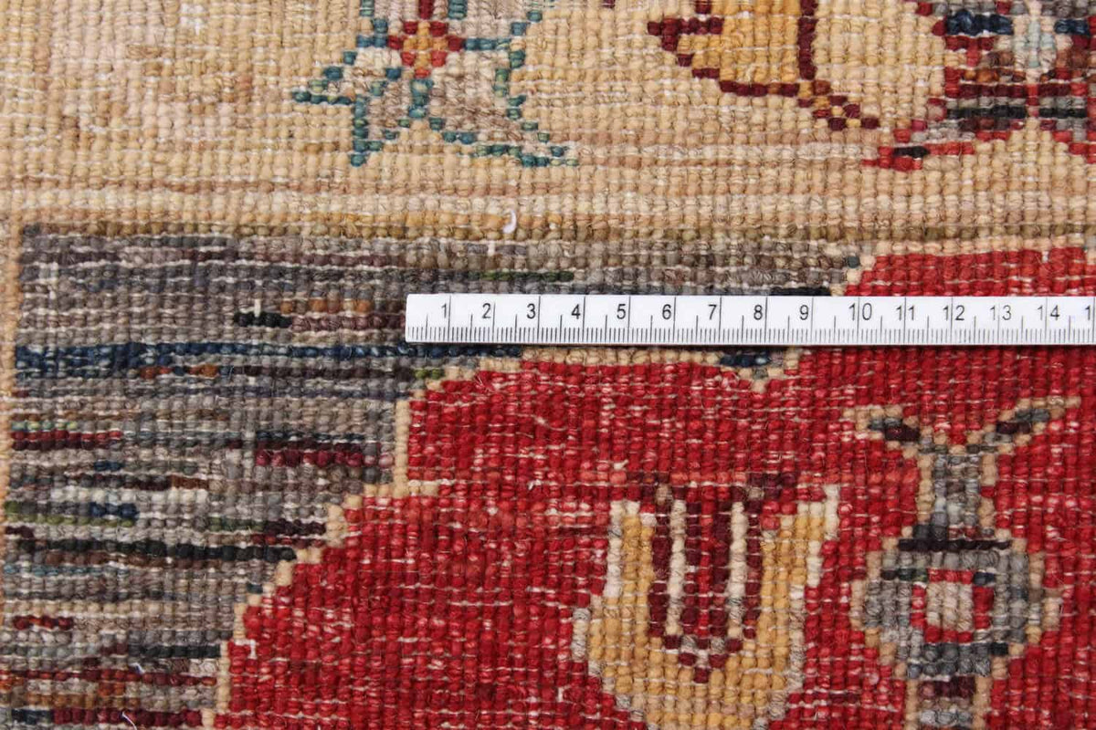 Multicolor Afghan Rug with a Floral Field, 298 × 250 cm, view 7.