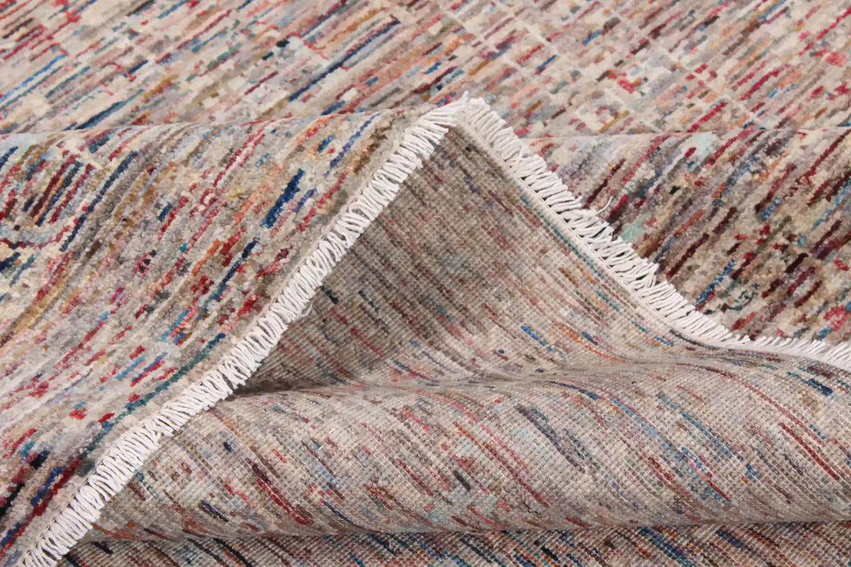 Berjasta Rug with Gray & Rust Horizontal Lines, 344 × 249 cm, view 6.