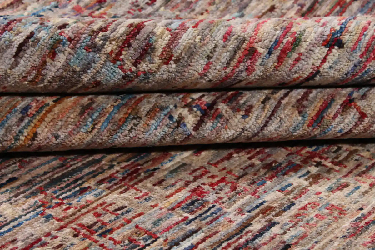 Berjasta Rug with Gray & Rust Horizontal Lines, 344 × 249 cm, view 7.