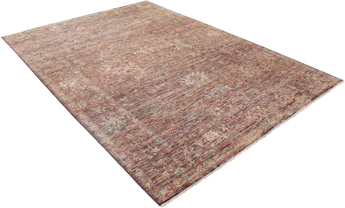 Berjasta Wool Rug with Rust Red Linear Pattern, 345 × 250 cm, view 3.