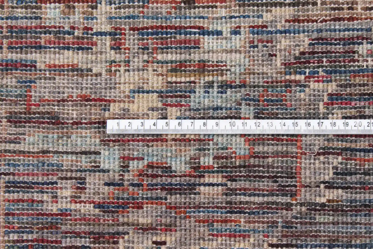 Berjasta Wool Rug with Rust Red Linear Pattern, 345 × 250 cm, view 4.