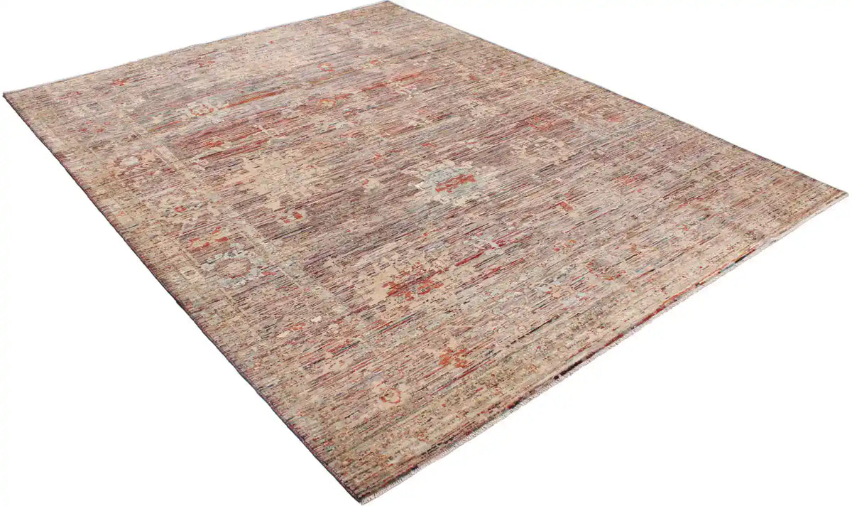 Rust Brown Afghan Rug with Small Flowers, 347 × 272 cm, view 3.
