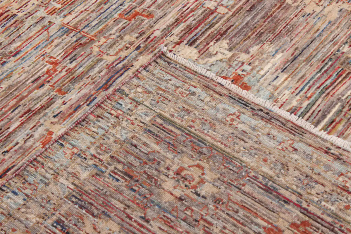 Rust Brown Afghan Rug with Small Flowers, 347 × 272 cm, view 5.