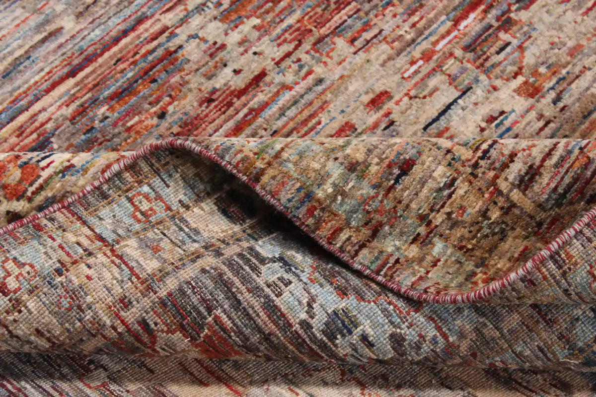 Rust Brown Afghan Rug with Small Flowers, 347 × 272 cm, view 7.