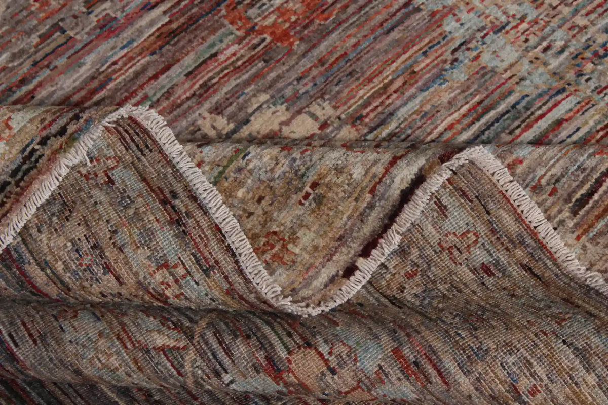 Rust Brown Afghan Rug with Small Flowers, 347 × 272 cm, view 8.