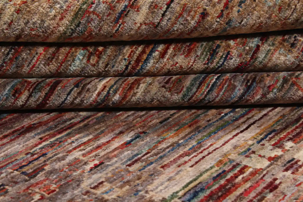 Rust Brown Afghan Rug with Small Flowers, 347 × 272 cm, view 9.