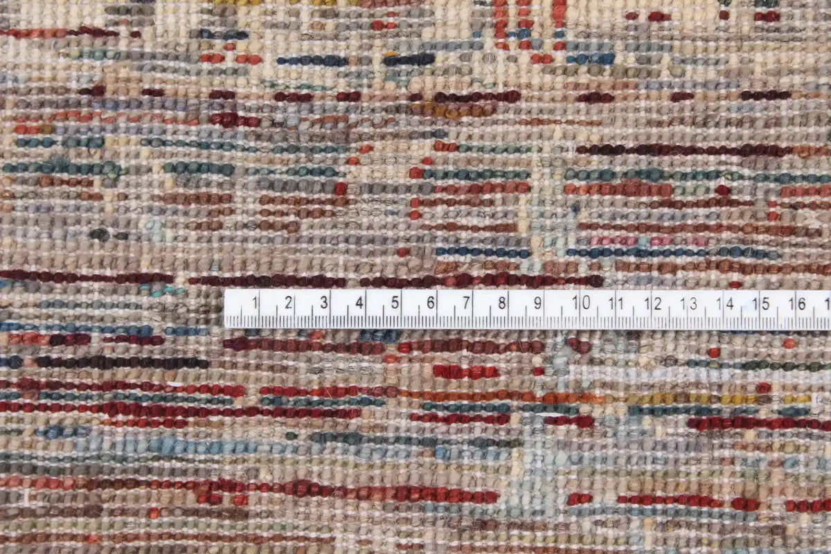 Dark Brown Berjasta Rug with Rust Lines, 364 × 254 cm, view 4.