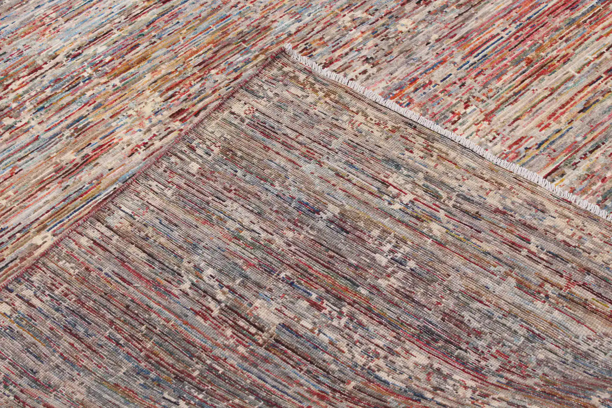 Dark Brown Berjasta Rug with Rust Lines, 364 × 254 cm, view 5.