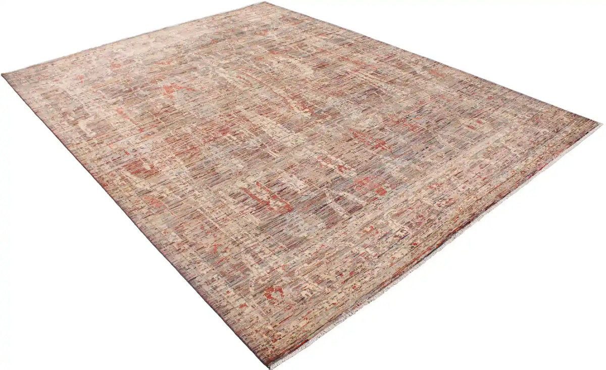 Rust & Cream Afghan Rug with Fine Vines, 360 × 275 cm, view 3.