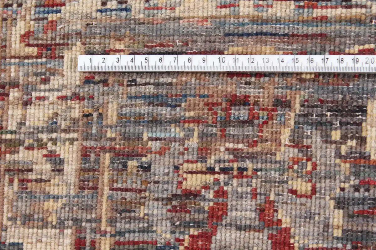 Rust & Cream Afghan Rug with Fine Vines, 360 × 275 cm, view 4.