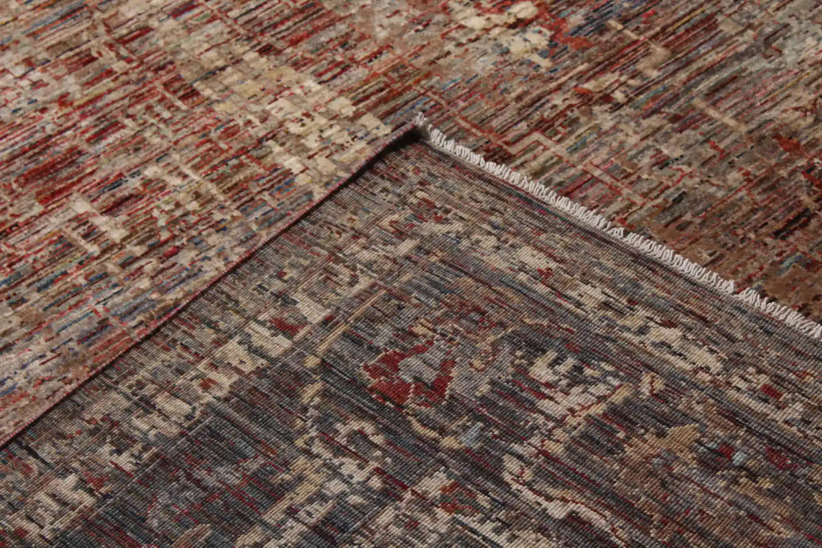 Rust & Cream Afghan Rug with Fine Vines, 360 × 275 cm, view 5.