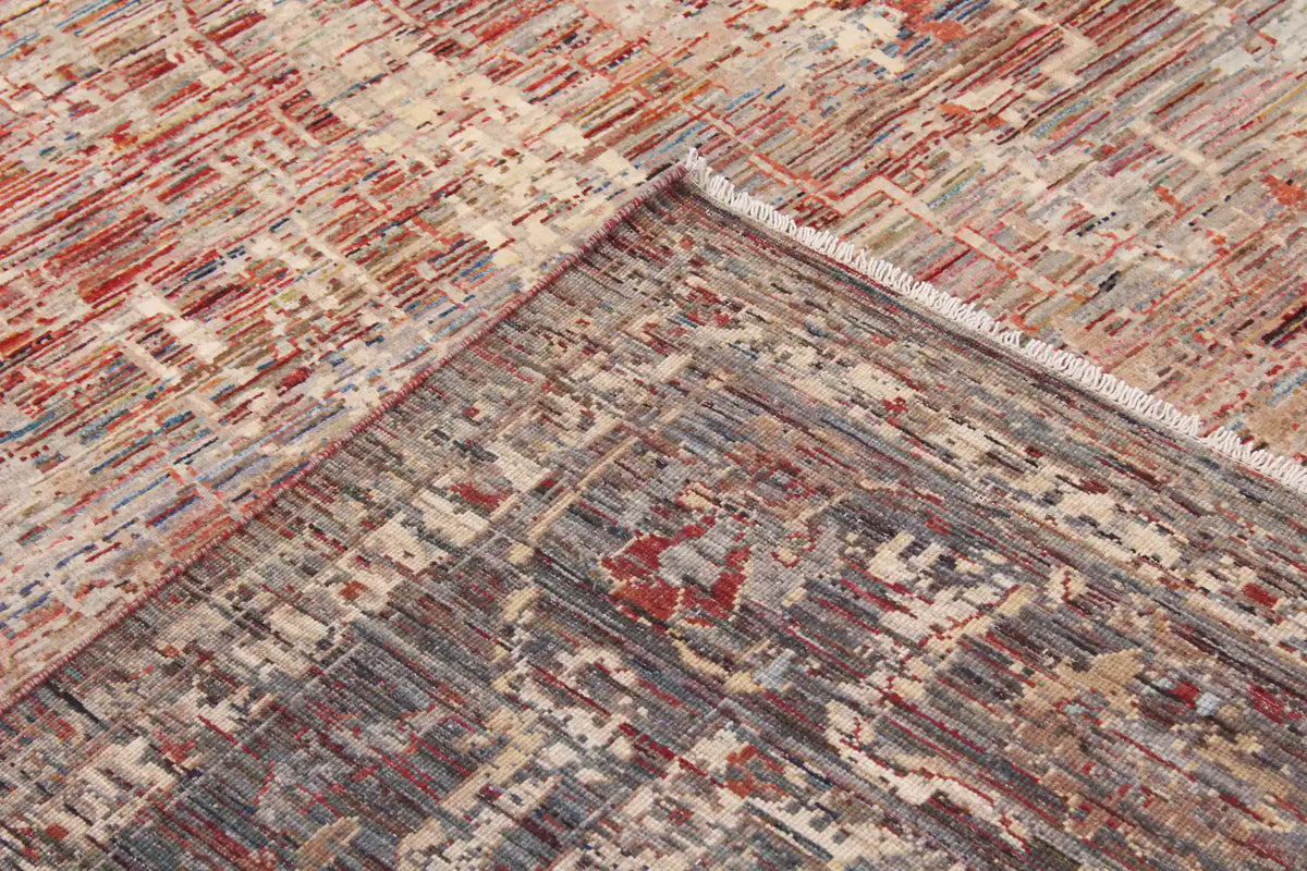 Rust & Cream Afghan Rug with Fine Vines, 360 × 275 cm, view 6.