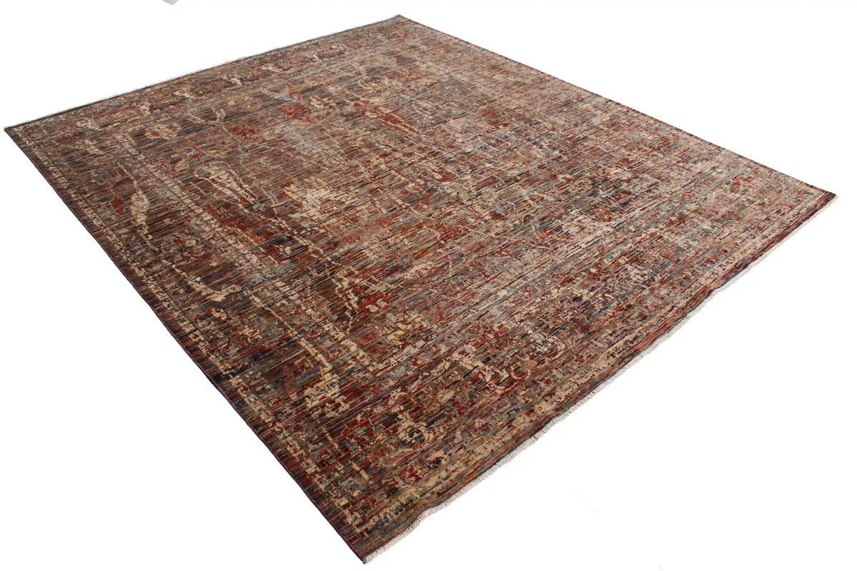 Dark Brown Afghan Rug with Fine Ornamentation, 295 × 254 cm, view 3.