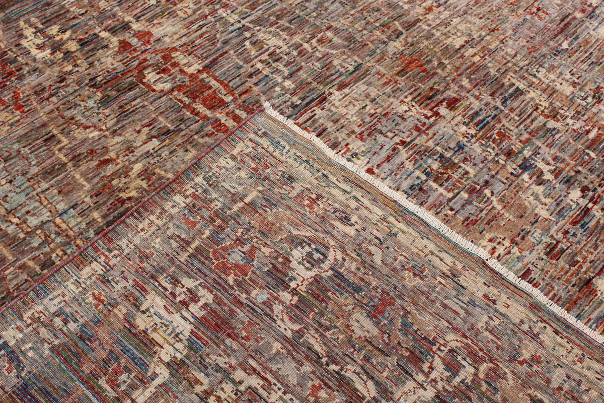 Dark Brown Afghan Rug with Fine Ornamentation, 295 × 254 cm, view 5.