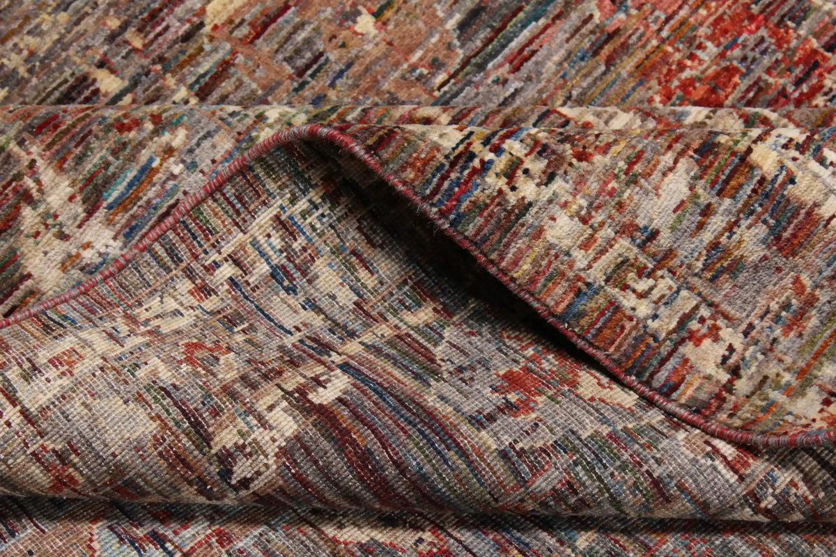 Dark Brown Afghan Rug with Fine Ornamentation, 295 × 254 cm, view 8.