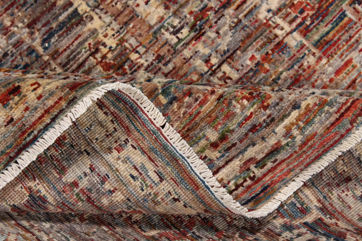 Dark Brown Afghan Rug with Fine Ornamentation, 295 × 254 cm, view 9.