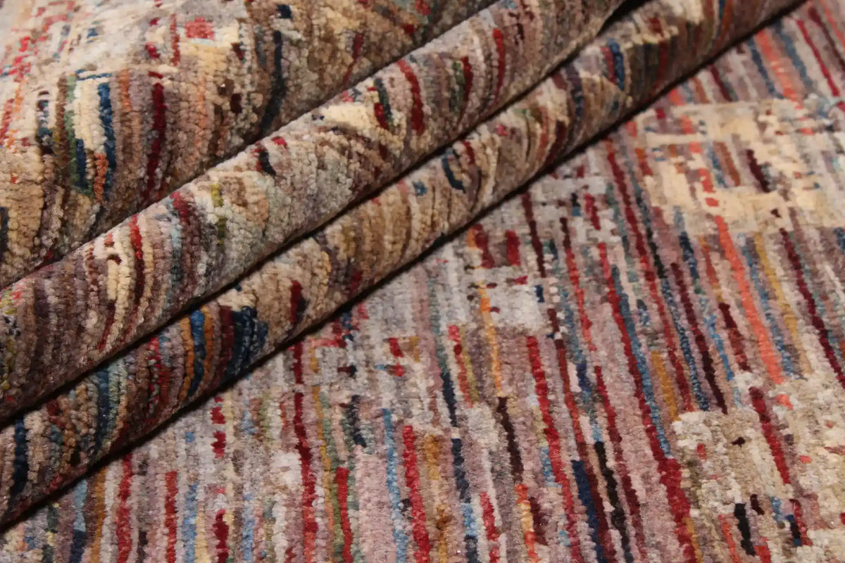Brown Wool Rug with Fine Floral Detail, 354 × 271 cm, view 7.