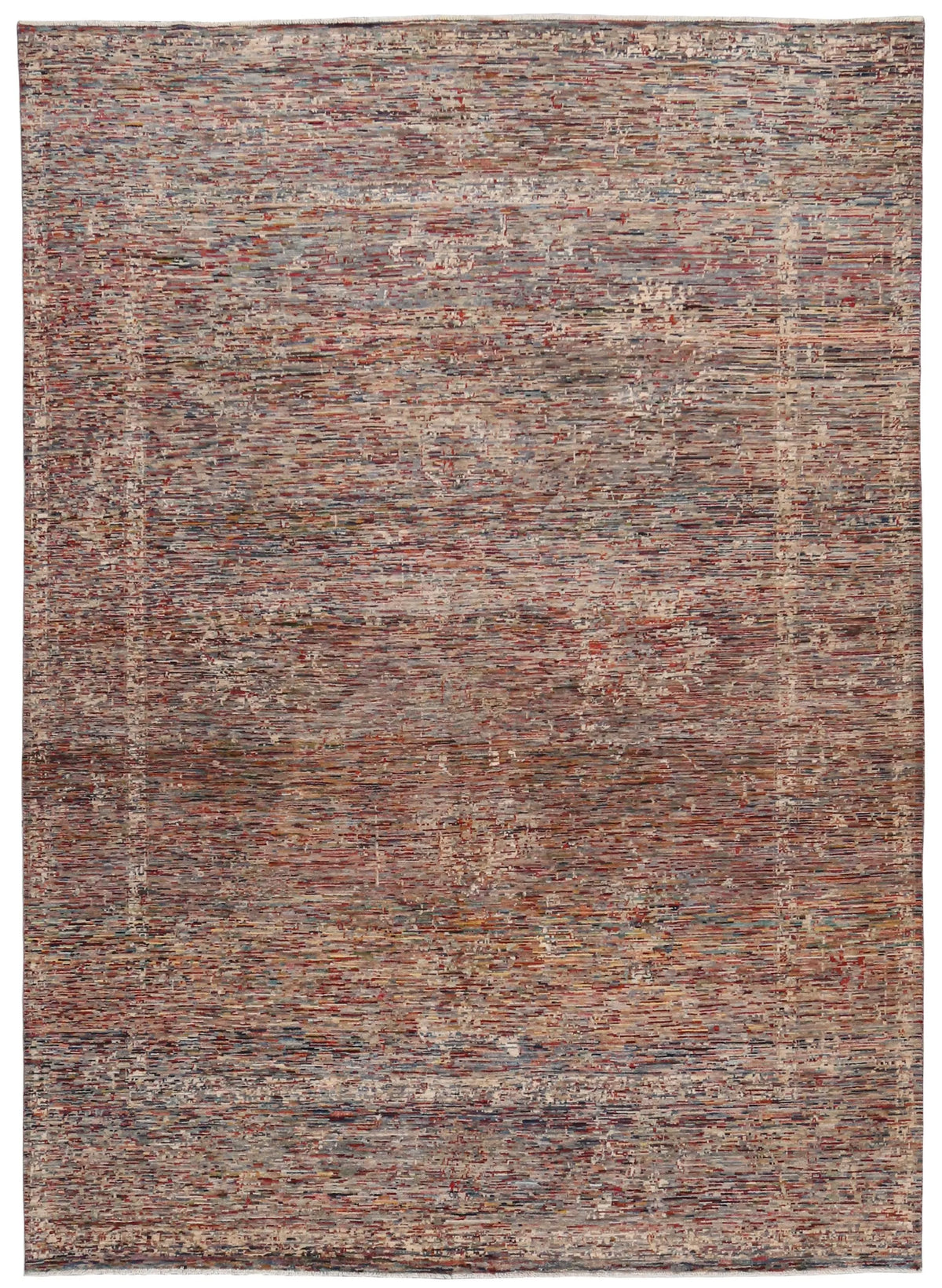 Brown Berjasta Rug with Fine Linear Detail, 360 × 252 cm, overall view.