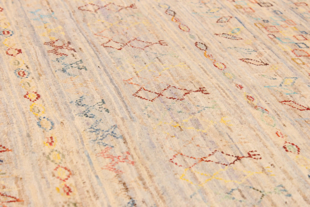 Beige Berjasta Rug with Fine Ornament Rows, 380 × 300 cm, view 10.