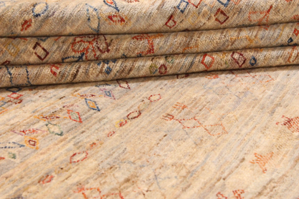 Beige Berjasta Rug with Fine Ornament Rows, 380 × 300 cm, view 9.