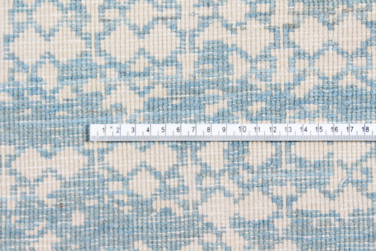 Turquoise Afghan Rug with Light Patterning, 311 × 243 cm, view 6.