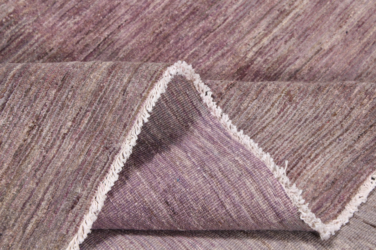 Mauve Wool Rug with Tonal Variation, 286 × 235 cm, view 8.