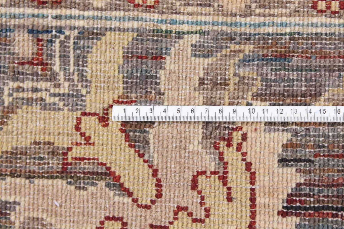 Brown Afghan Rug with Dense Floral Motifs, 345 × 248 cm, view 5.
