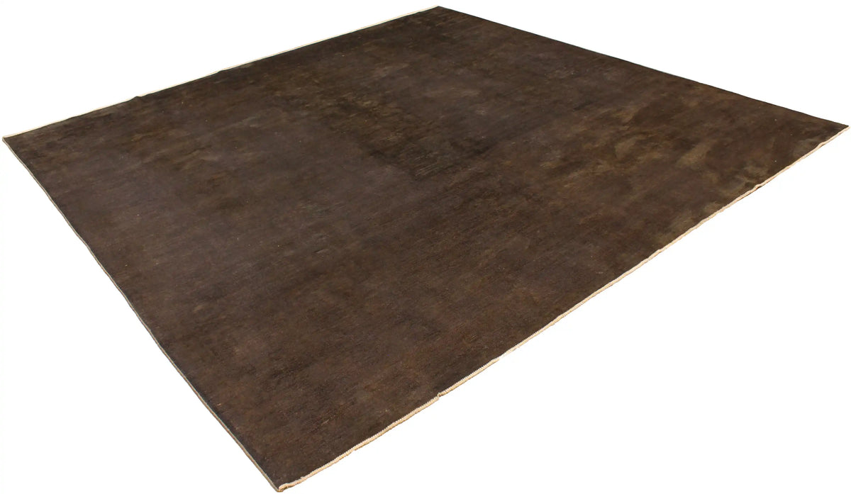 Nearly Square Dark Brown Afghan Wool Rug, 284 × 290 cm, view 3.