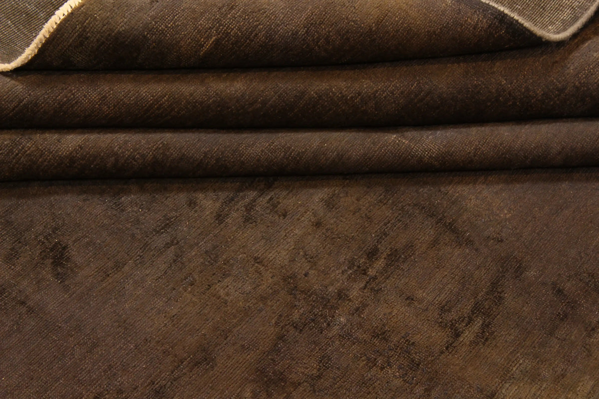 Nearly Square Dark Brown Afghan Wool Rug, 284 × 290 cm, view 4.