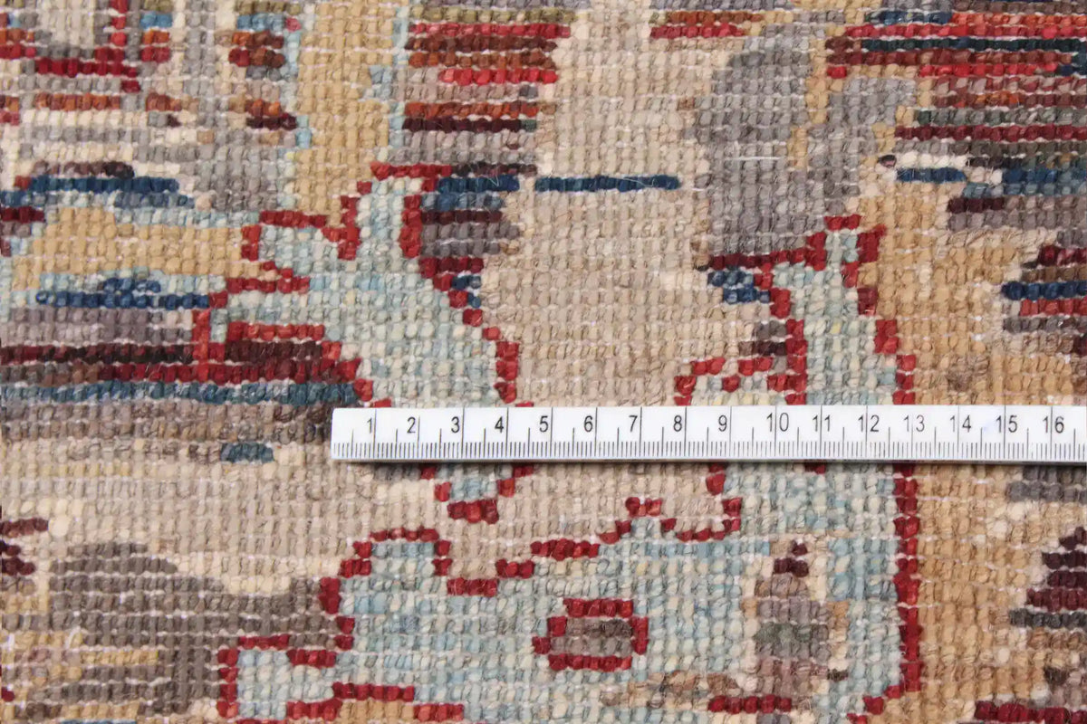 Rust Brown Wool Rug with Dense Floral Motifs, 347 × 261 cm, view 6.