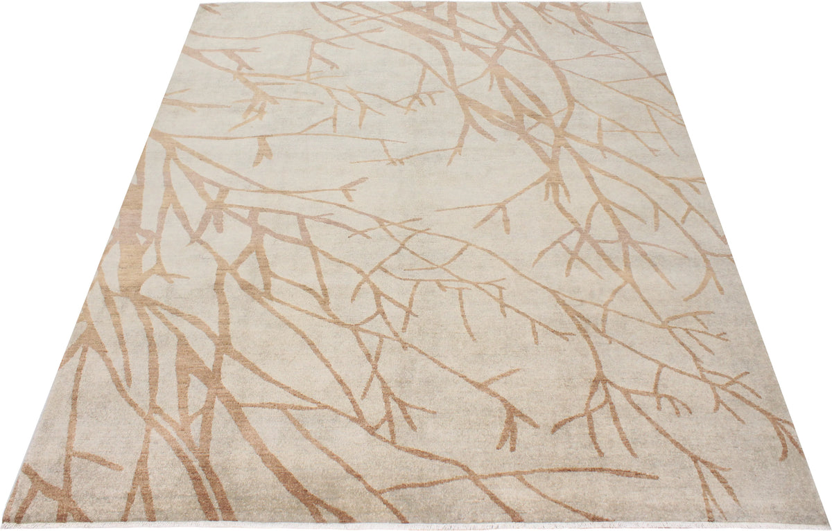 Beige Gabbeh Rug with Branch Motifs, 306 × 249 cm, view 2.