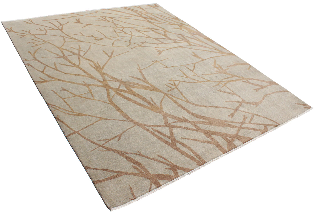 Beige Gabbeh Rug with Branch Motifs, 306 × 249 cm, view 3.