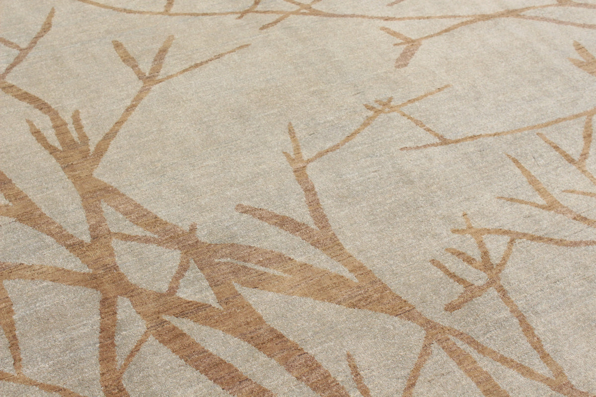Beige Gabbeh Rug with Branch Motifs, 306 × 249 cm, view 4.