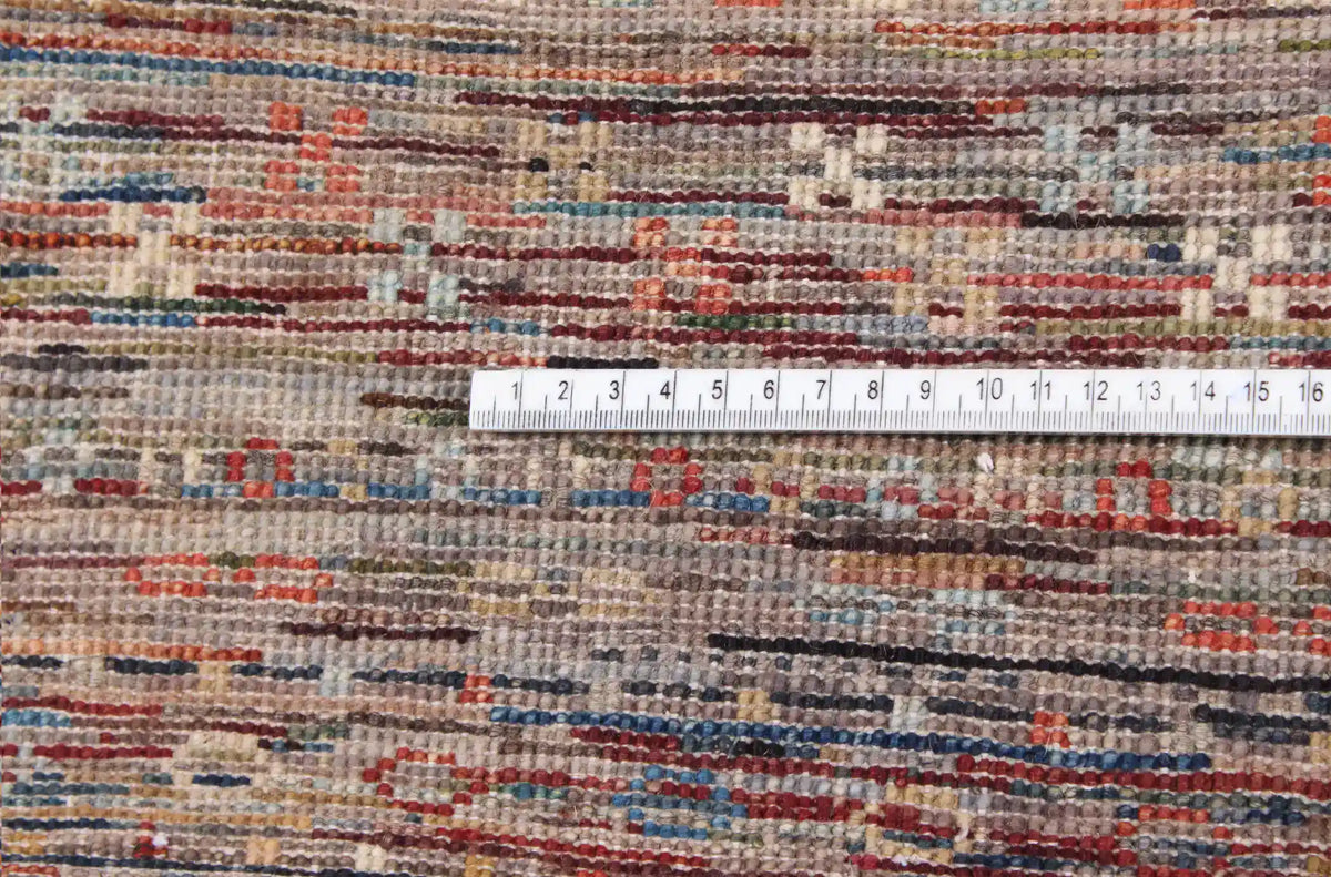 Rust Brown Berjasta Rug with Fine Horizontal Lines, 343 × 256 cm, view 4.