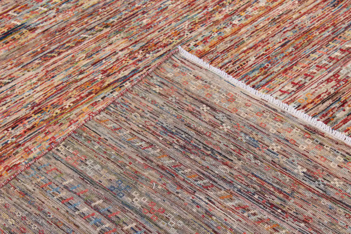 Rust Brown Berjasta Rug with Fine Horizontal Lines, 343 × 256 cm, view 5.