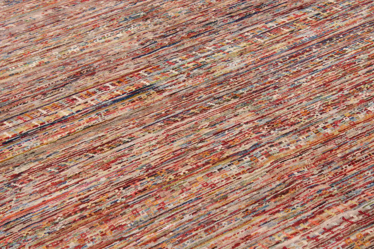 Rust Brown Berjasta Rug with Fine Horizontal Lines, 343 × 256 cm, view 6.