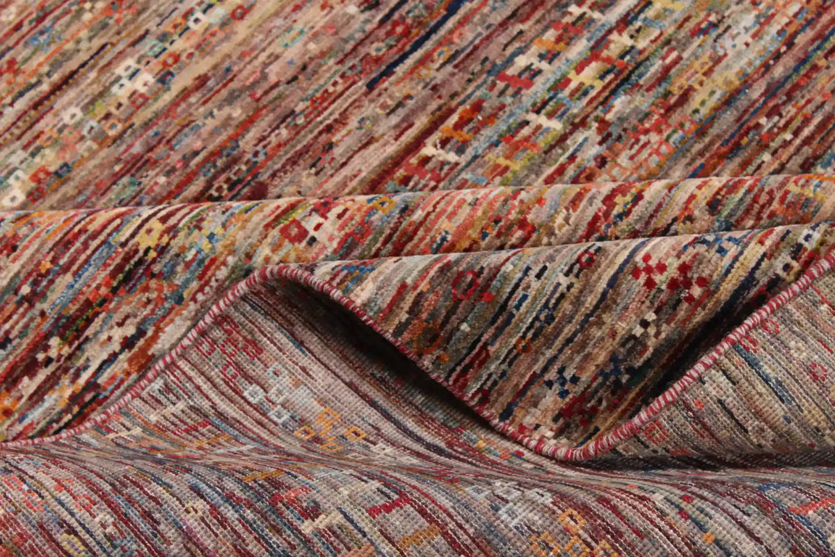 Rust Brown Berjasta Rug with Fine Horizontal Lines, 343 × 256 cm, view 7.