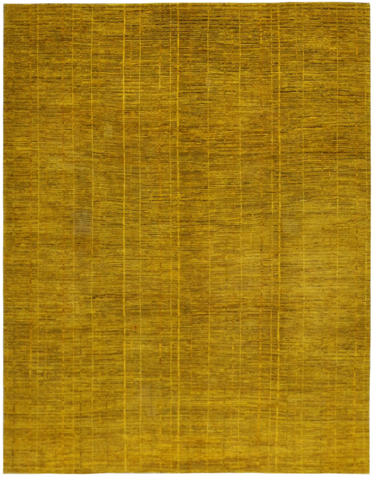 Golden Yellow Afghan Rug with Linear Pattern, 310 × 242 cm, view 2.