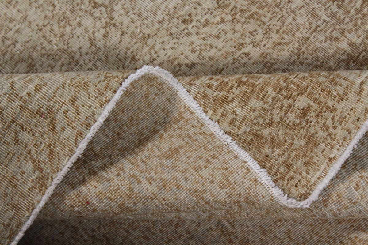 Greige Afghan Wool Rug with Fine Texture, 305 × 232 cm, view 8.