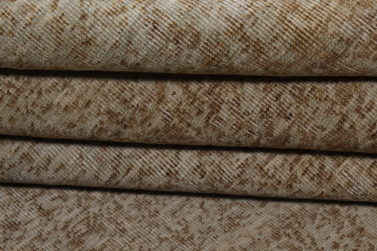 Greige Afghan Wool Rug with Fine Texture, 305 × 232 cm, view 9.