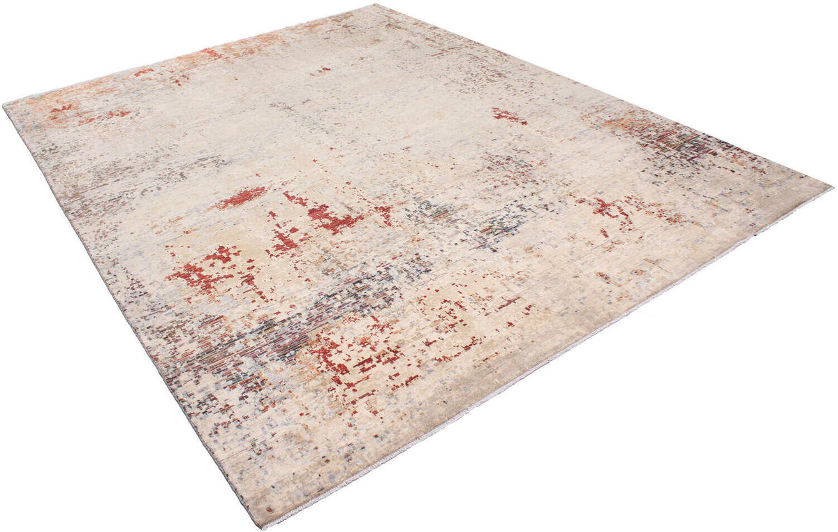 Beige & Red Abstract Afghan Rug, 389 × 299 cm, view 8.