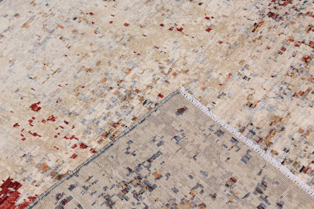 Beige & Red Abstract Afghan Rug, 389 × 299 cm, view 7.